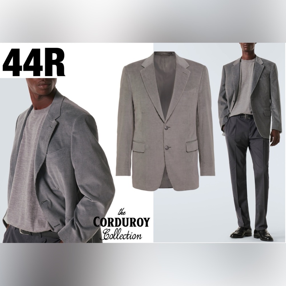 Grey Corduroy Blazer Coat Suit Jacket 44R